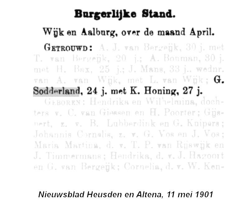 1901 BS huw ber Govert Sodderland - Kuinera Honings